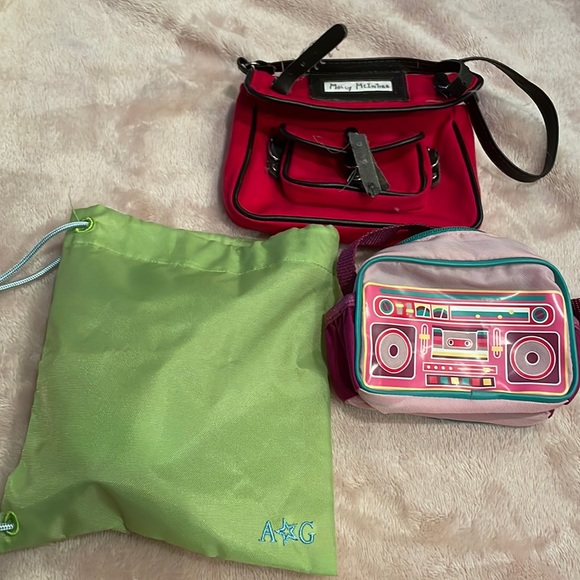 American Girl Other - American Girl Molly’s Retired Messenger Bag Green Bag Pink